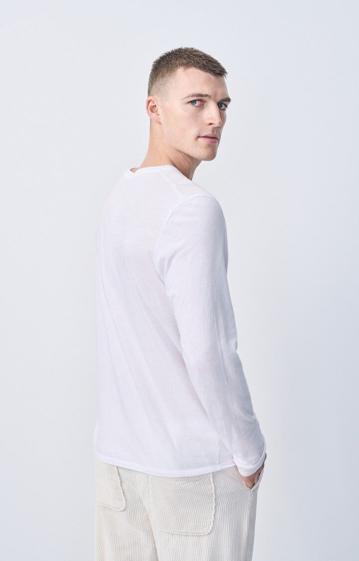 American Vintage T-shirt Homme Decatur - BLANC 68 Manches Longues Blanc - E25