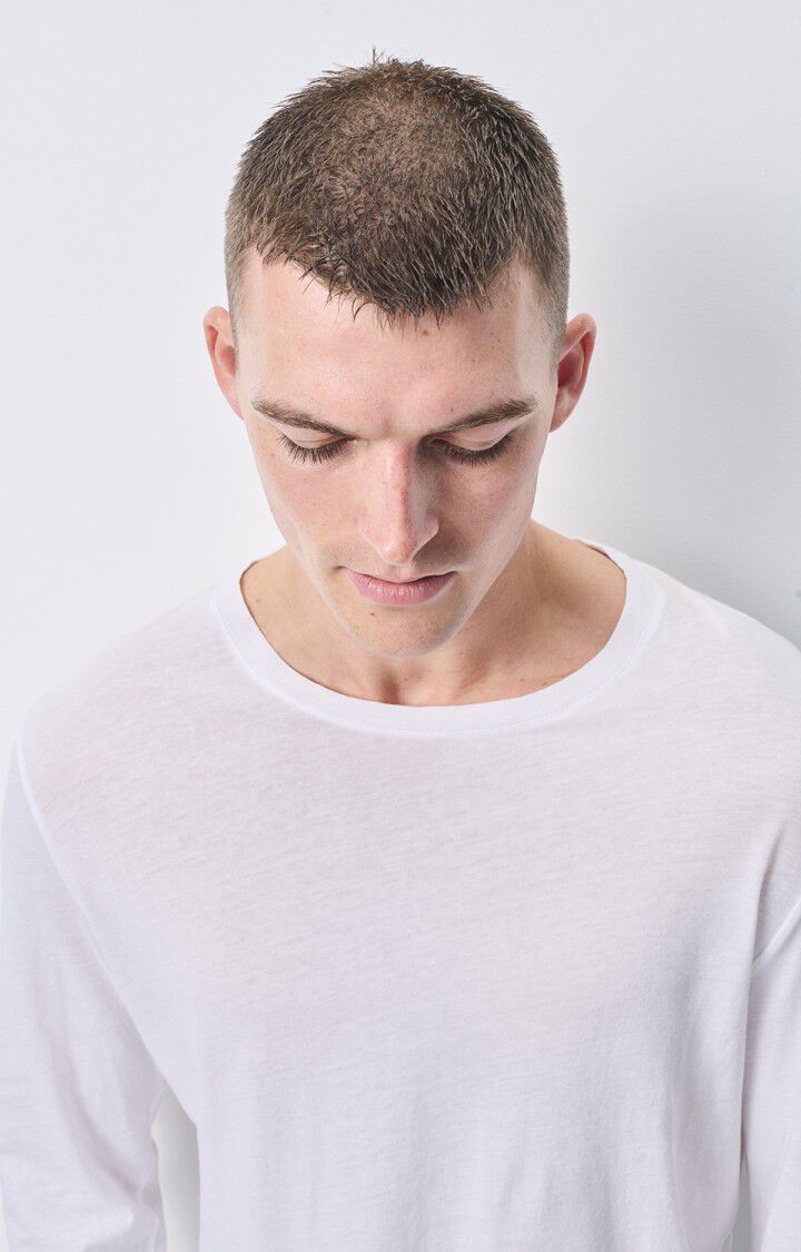 American Vintage T-shirt Homme Decatur - BLANC 68 Manches Longues Blanc - E25