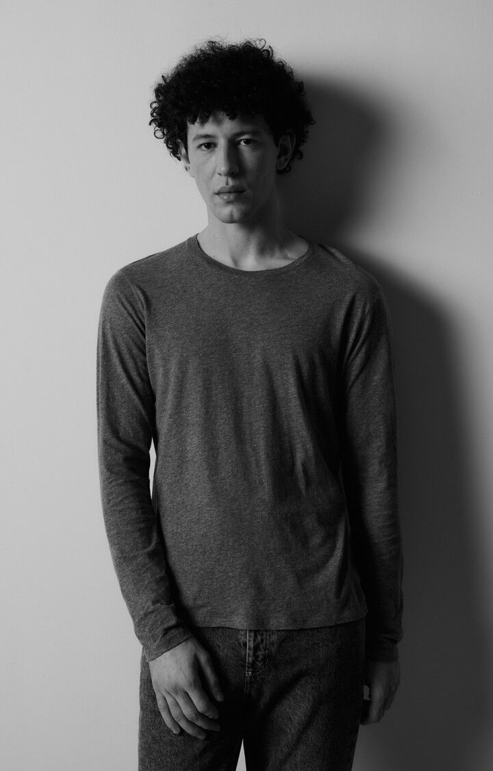 american vintage T-shirt homme Decatur - GRIS CHINE 68 Manches longues Gris - E25