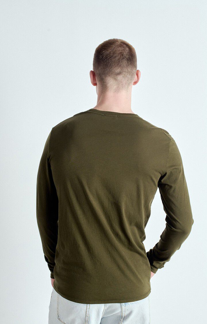 American Vintage T-shirt Homme Decatur - KAKI 68 Manches Longues Vert - E25