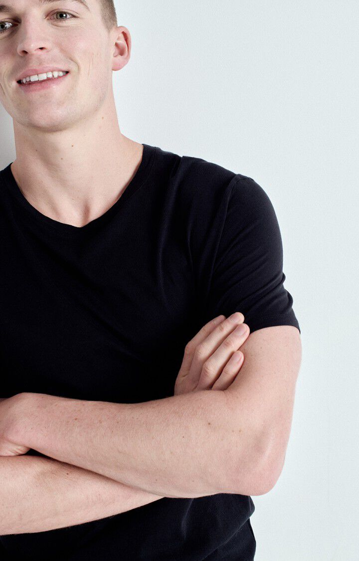 American Vintage T-shirt Homme Decatur - NOIR 21 Manches Courtes Noir - E25