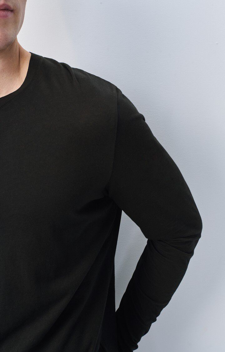 American Vintage T-shirt Homme Decatur - NOIR 68 Manches Longues Noir - E25