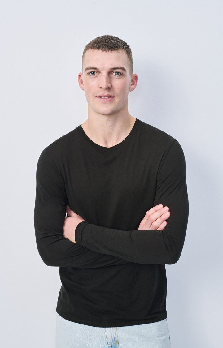 american vintage T-shirt homme Decatur - NOIR 68 Manches longues Noir - E25