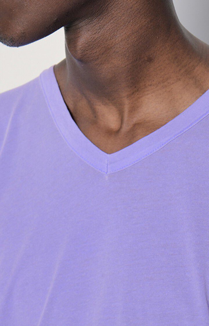 American Vintage T-shirt Homme Devon - AMETHYSTE VINTAGE 15 Manches Courtes Violet - E23