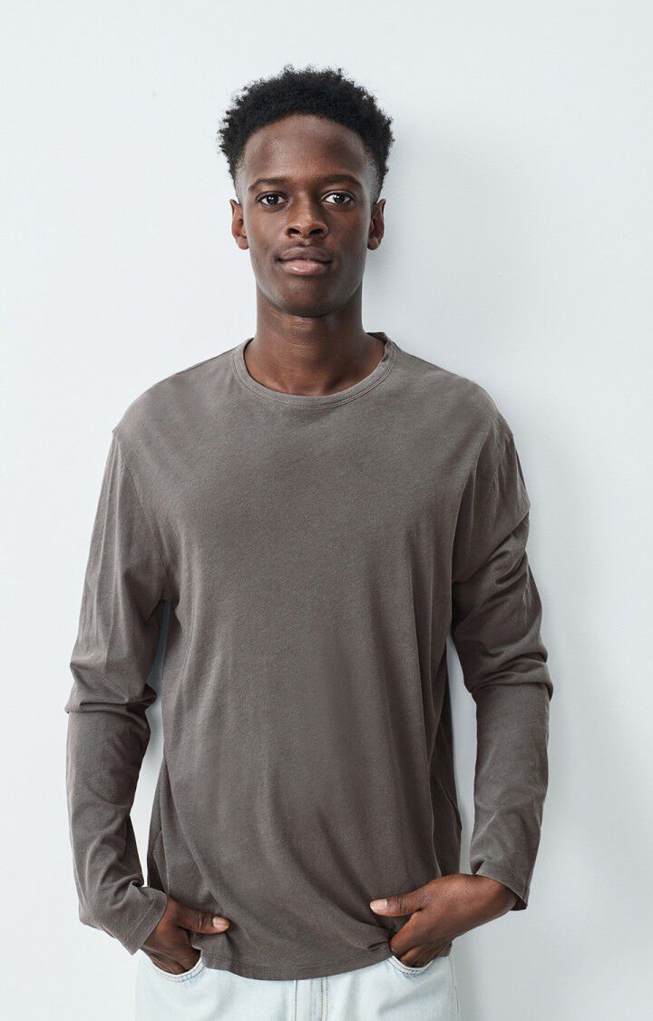 american vintage T-shirt homme Devon - ARDOISE VINTAGE 66 Manches longues Gris - E25