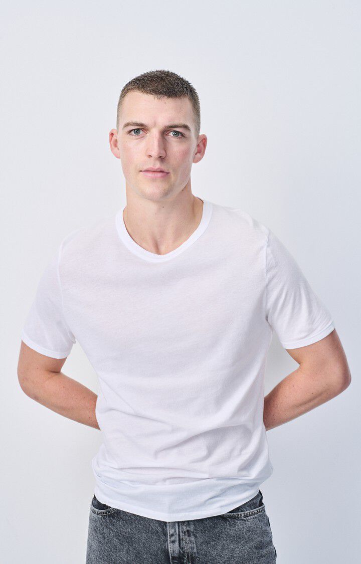 american vintage T-shirt homme Devon - BLANC 23 Manches courtes Blanc - E25