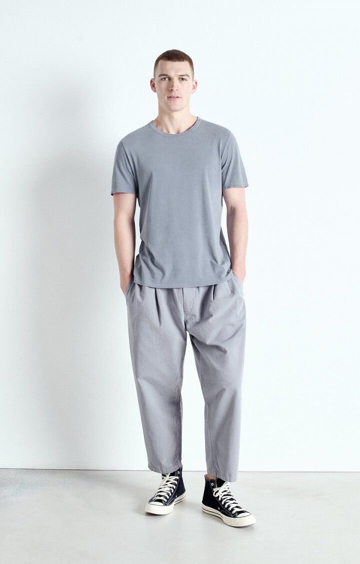 american vintage T-shirt homme Devon - BLEU GRIS VINTAGE 23 Manches courtes Bleu - E25