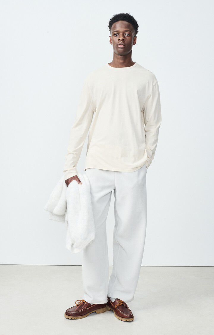 american vintage T-shirt homme Devon - ECRU VINTAGE 66 Manches longues Beige - E25