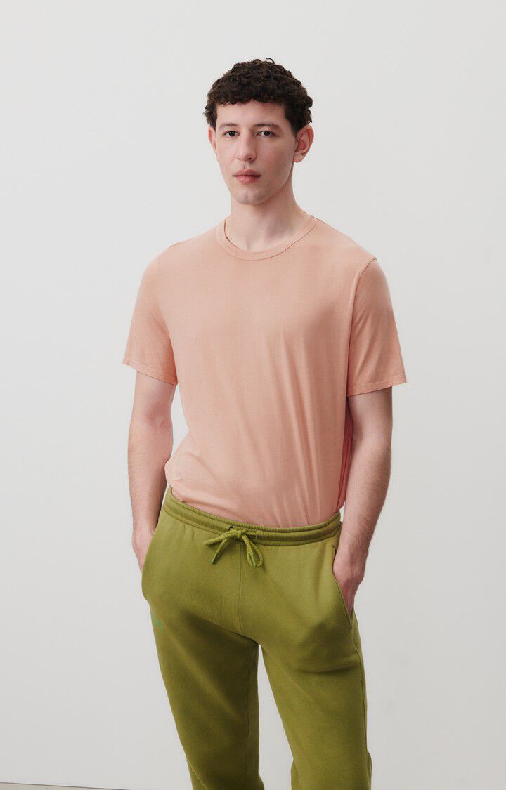 american vintage T-shirt homme Devon - POUDRE VINTAGE 23 Manches courtes Rose - E24