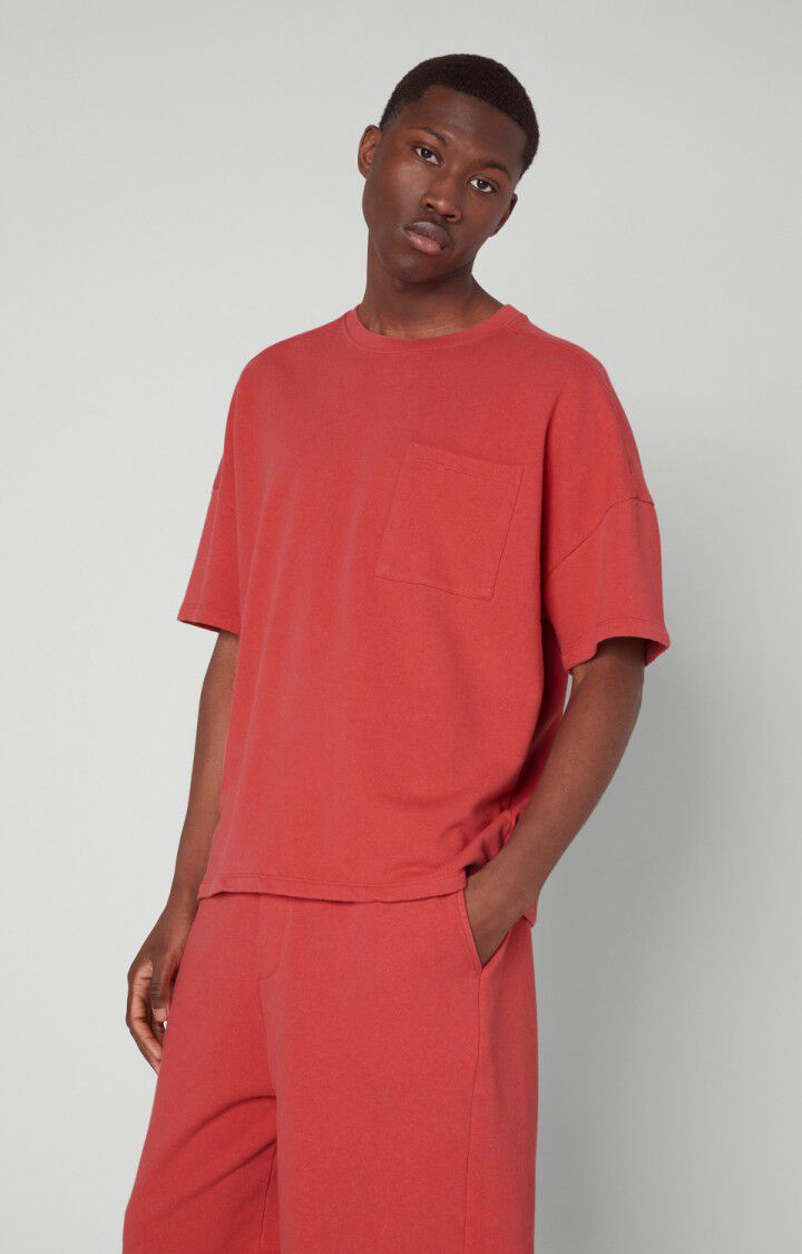 american vintage T-shirt homme Ekowood - FRAISIER Manches courtes Rouge - E22