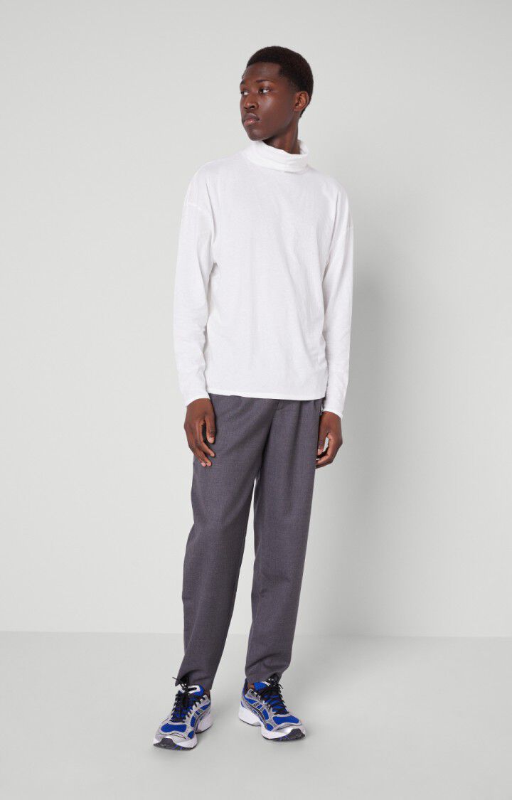 American Vintage T-shirt Homme Fakobay - BLANC Manches Longues Blanc - H21