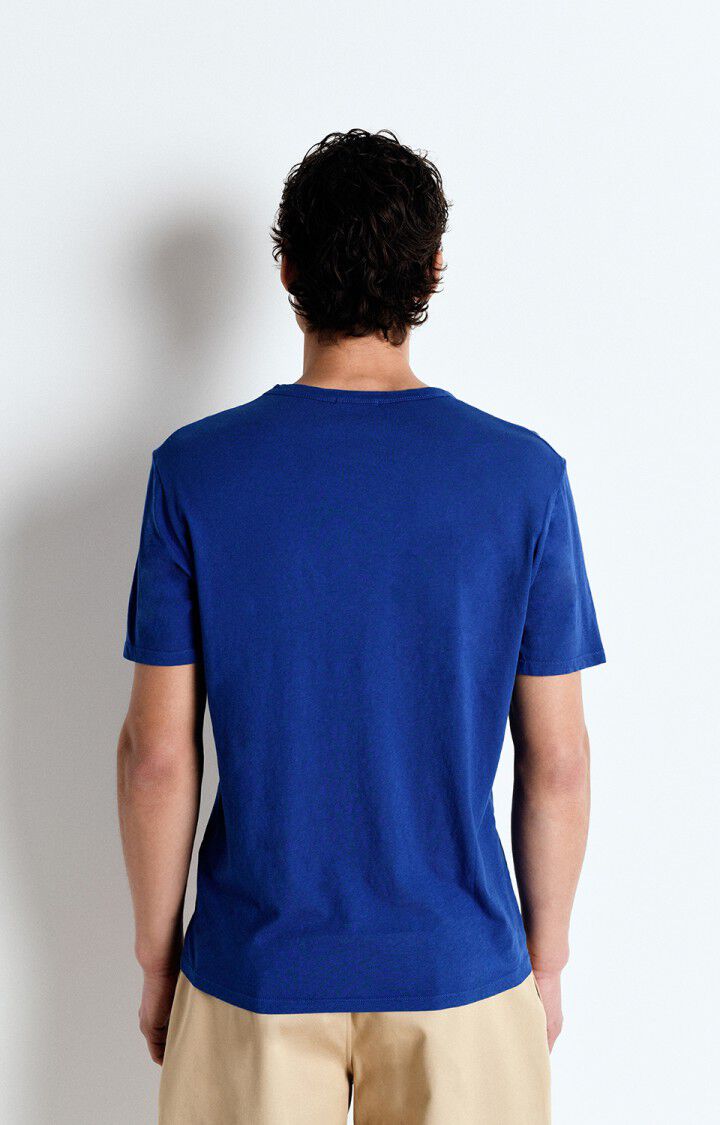 American Vintage T-shirt Homme Fakobay - BLEU ROYAL VINTAGE 23 Manches Courtes Bleu - E25