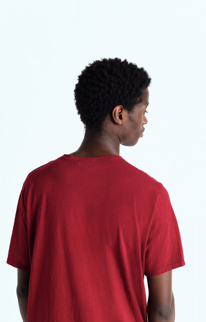 American Vintage T-shirt Homme Fakobay - GRENAT VINTAGE 23 Manches Courtes Rouge - E25