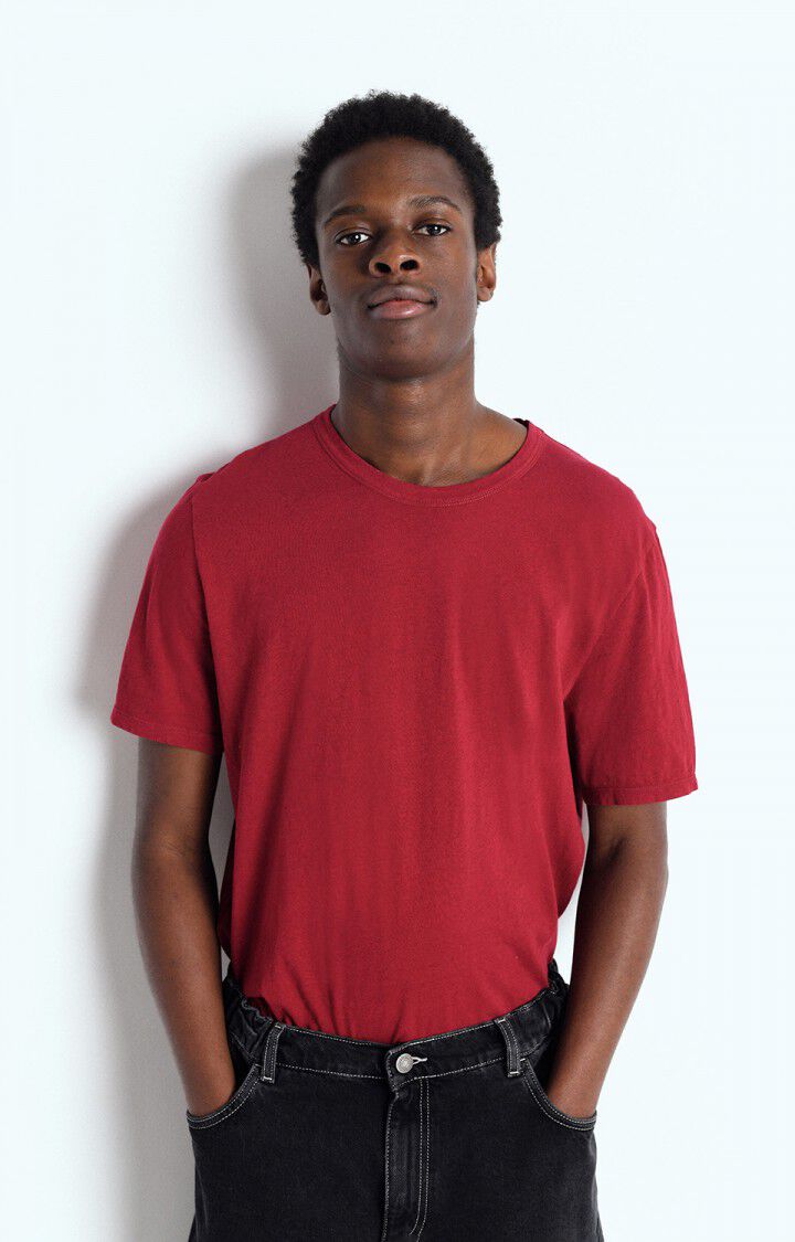 american vintage T-shirt homme Fakobay - GRENAT VINTAGE 23 Manches courtes Rouge - E25