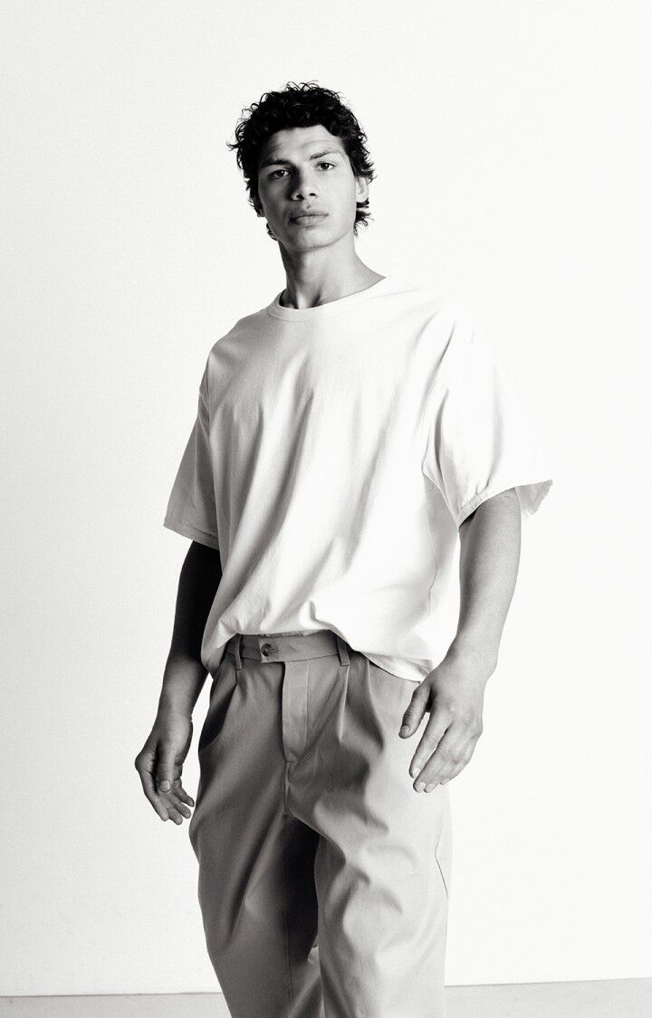 american vintage T-shirt homme Fazy - BLANC 24 Manches courtes Blanc - E25