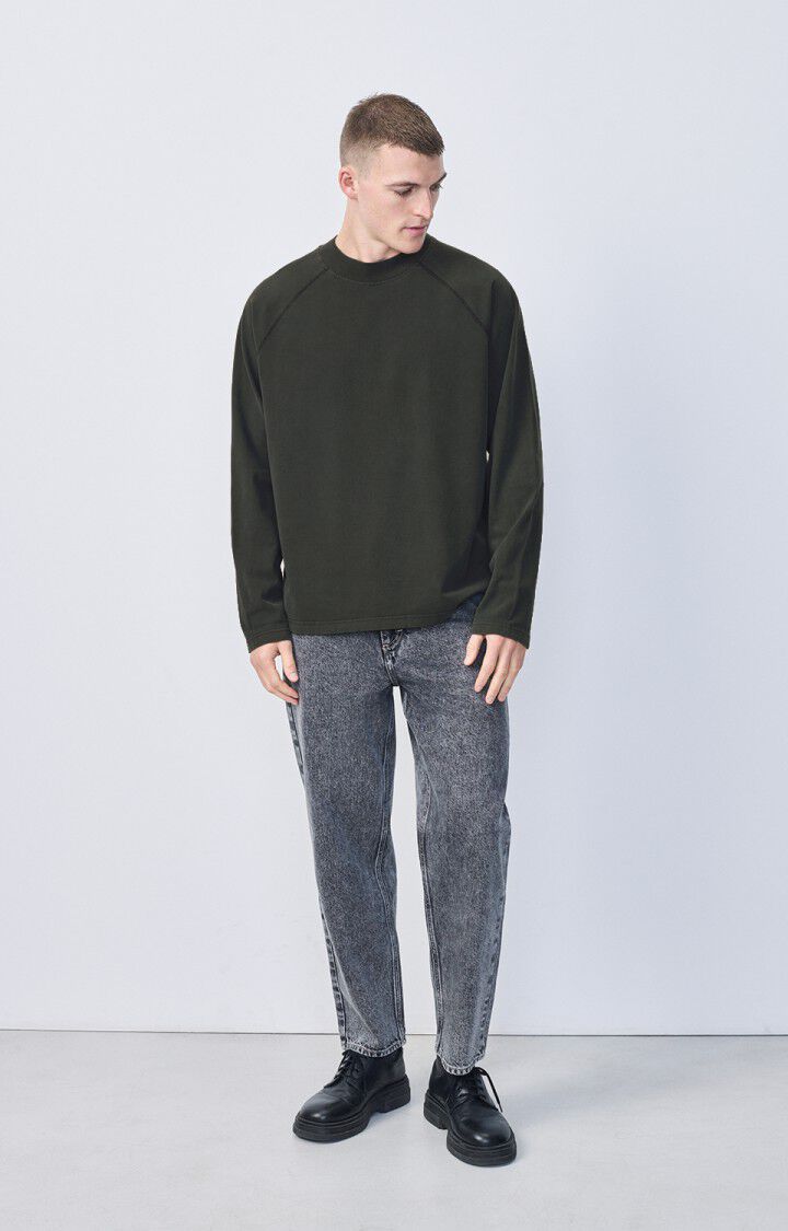 American Vintage T-shirt Homme Fazy - CARBONE VINTAGE 78 Manches Longues Noir - E25