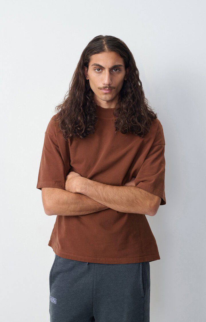 american vintage T-shirt homme Fazy - CHOCOLAT VINTAGE 23 Manches courtes Marron - H24