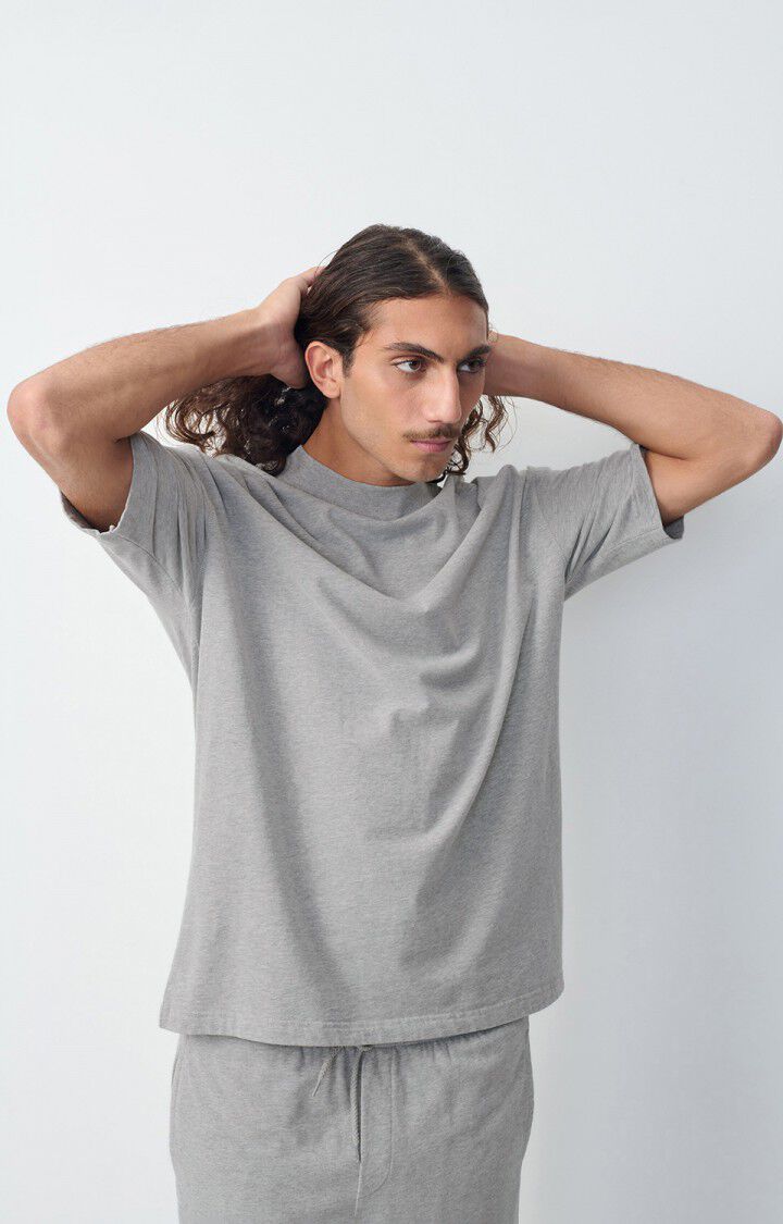 american vintage T-shirt homme Fazy - GRIS CHINE 23 Manches courtes Gris - E25