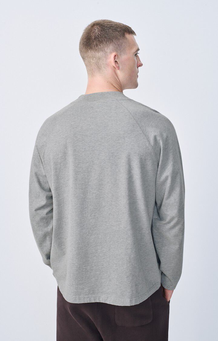 American Vintage T-shirt Homme Fazy - GRIS CHINE 78 Manches Longues Gris - E25