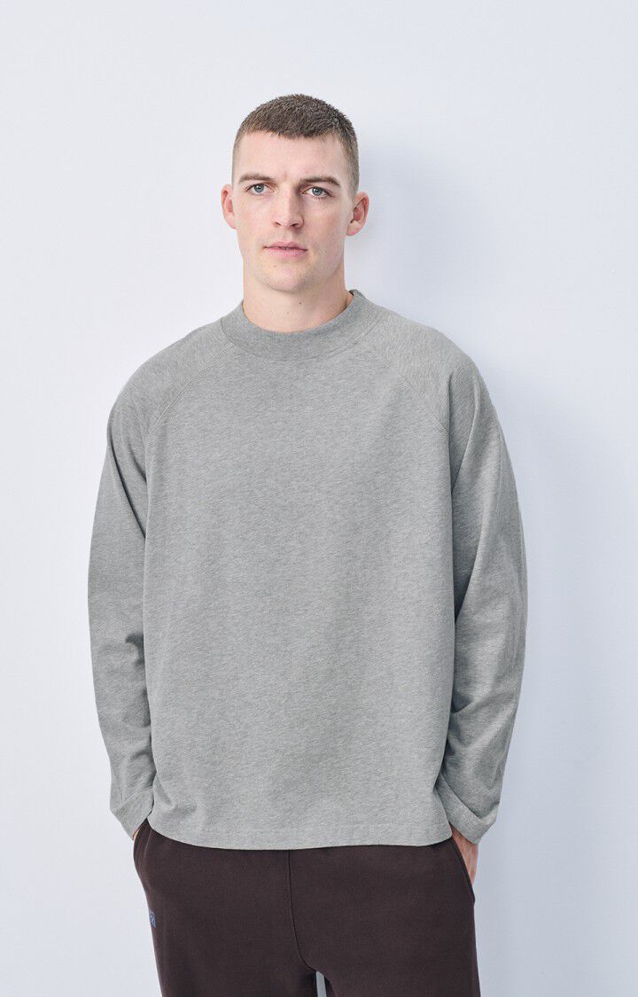 American Vintage T-shirt Homme Fazy - GRIS CHINE 78 Manches Longues Gris - E25