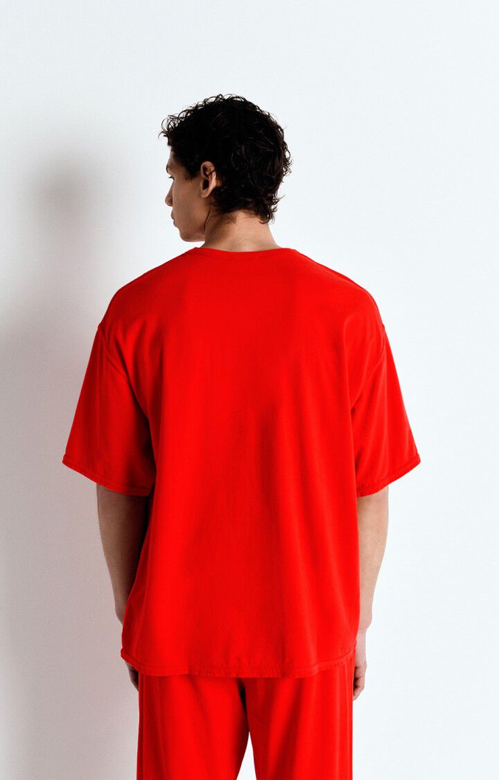 American Vintage T-shirt Homme Fazy - VOLCAN VINTAGE 24 Manches Courtes Rouge - E25