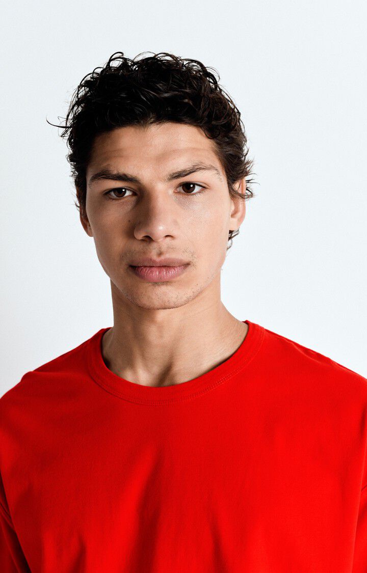 American Vintage T-shirt Homme Fazy - VOLCAN VINTAGE 24 Manches Courtes Rouge - E25