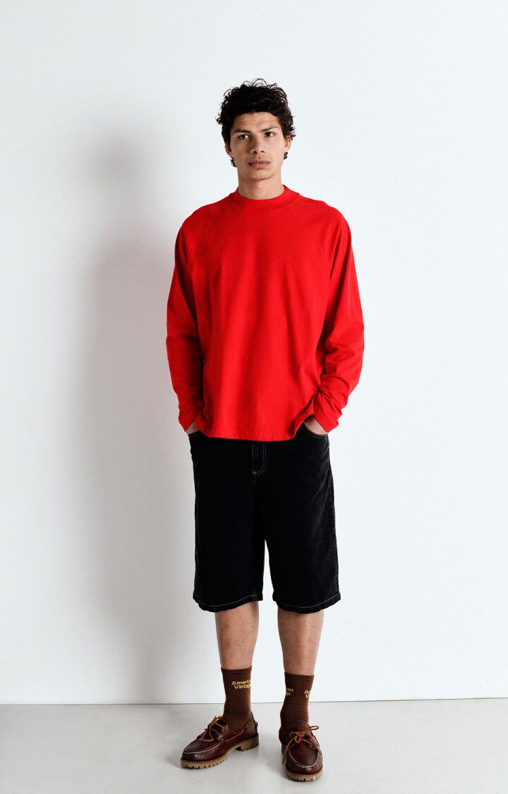 american vintage T-shirt homme Fazy - VOLCAN VINTAGE 78 Manches longues Rouge - E25