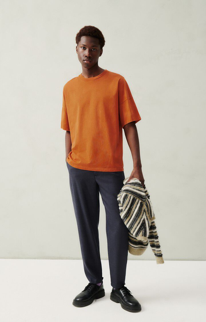 American Vintage T-shirt Homme Fizvalley - AUTOMNE VINTAGE 16 Manches Courtes Orange - H23