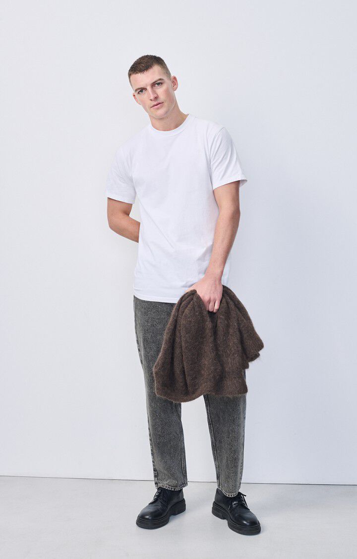 American Vintage T-shirt Homme Fizvalley - BLANC 22 Manches Courtes Blanc - E25