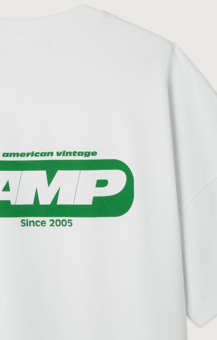 American Vintage T-shirt Homme Fizvalley - BLANC ET VERT Blanc - E23B