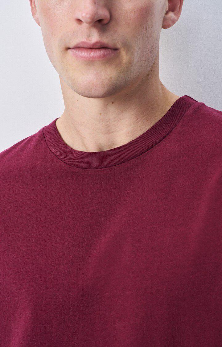 American Vintage T-shirt Homme Fizvalley - BORDEAUX VINTAGE 16 Manches Courtes Rouge - E25