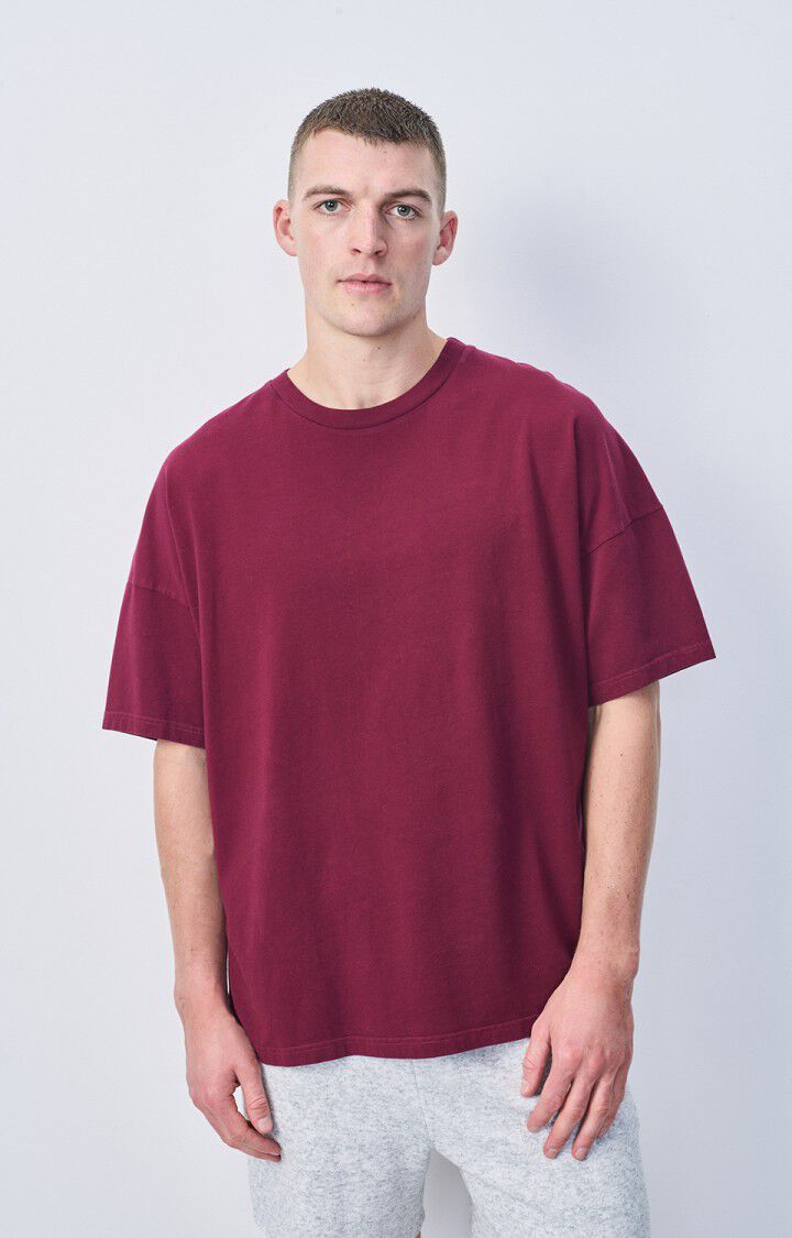 american vintage T-shirt homme Fizvalley - BORDEAUX VINTAGE 16 Manches courtes Rouge - E25