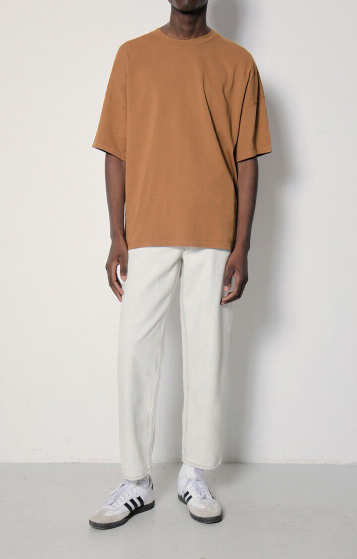 American Vintage T-shirt Homme Fizvalley - BRUNETTE 16 Manches Courtes Marron - E23