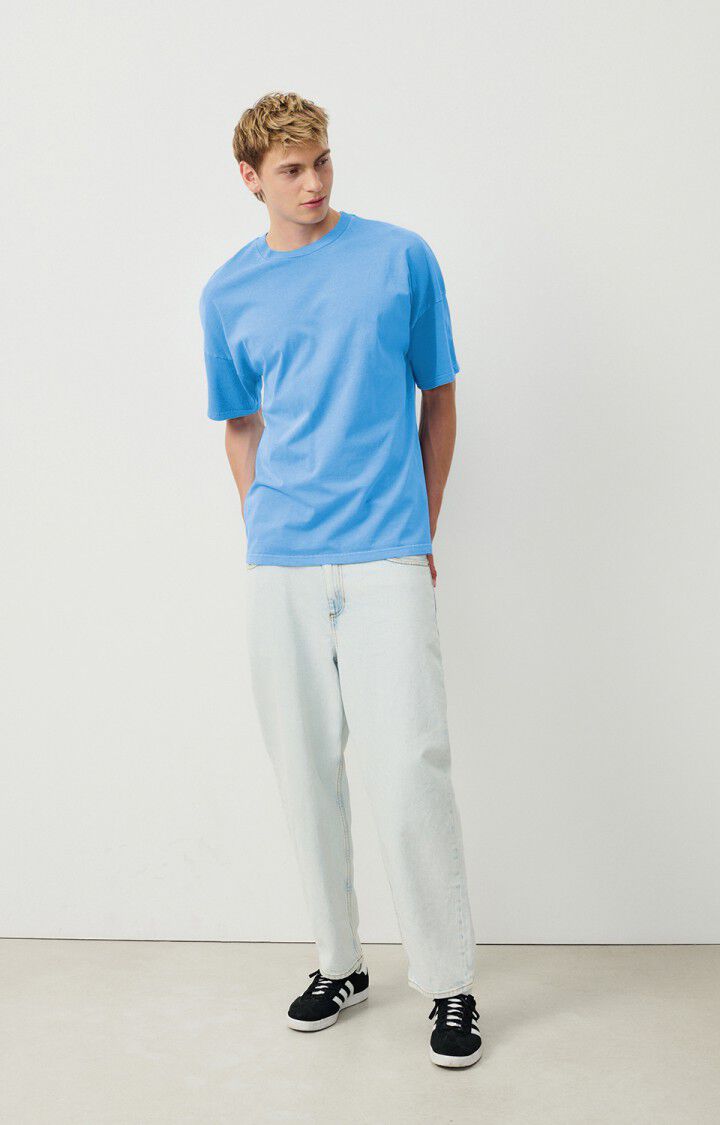 American Vintage T-shirt Homme Fizvalley - CIEL VINTAGE 16 Manches Courtes Bleu - E25