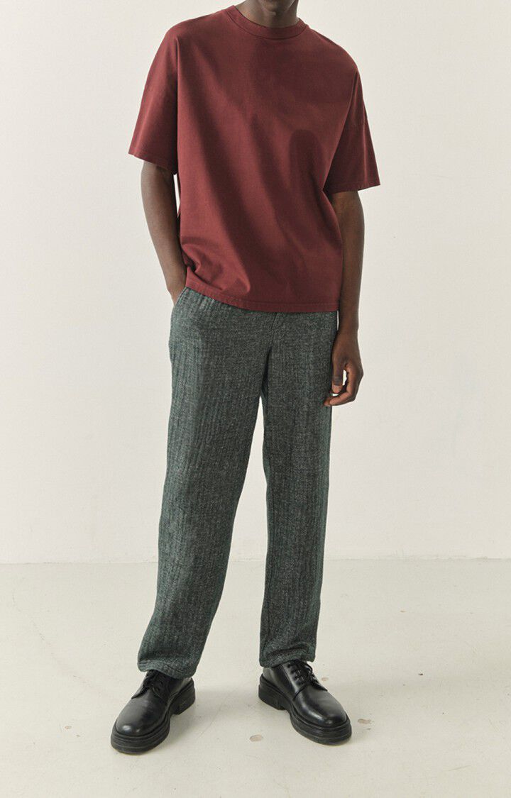 American Vintage T-shirt Homme Fizvalley - CRANBERRY VINTAGE 16 Manches Courtes Marron - H22