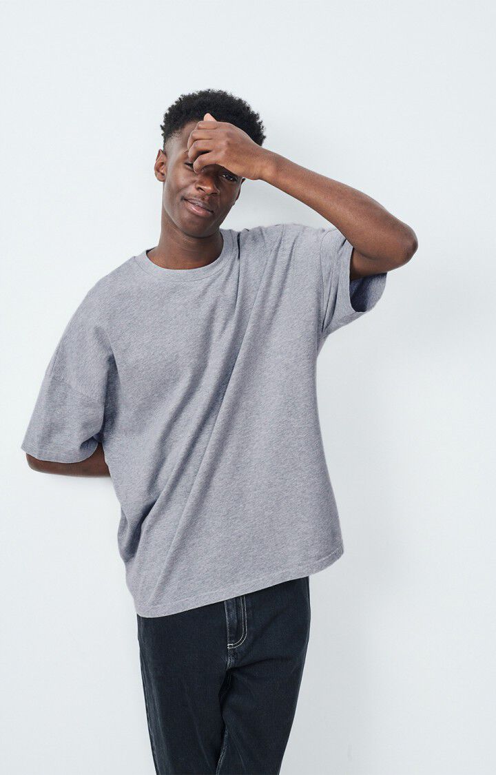 american vintage T-shirt homme Fizvalley - GRIS CHINE 16 Manches courtes Gris - E25