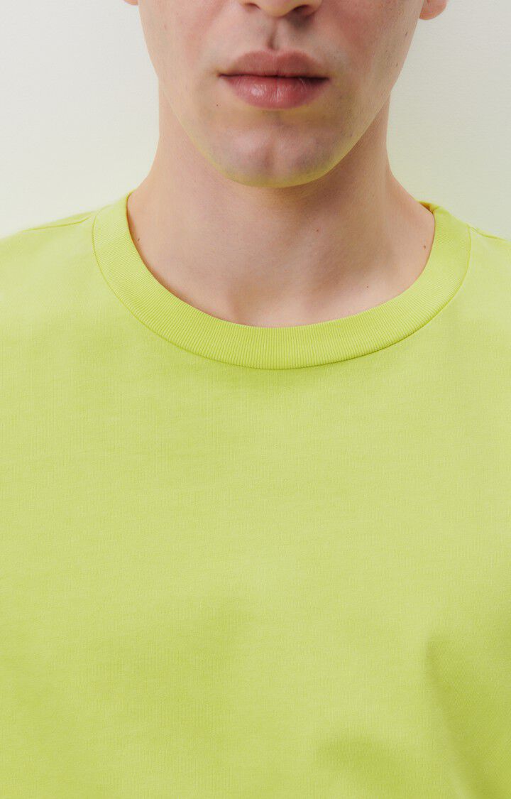 American Vintage T-shirt Homme Fizvalley - JAUNE FLUO 16 Manches Courtes Jaune - E24