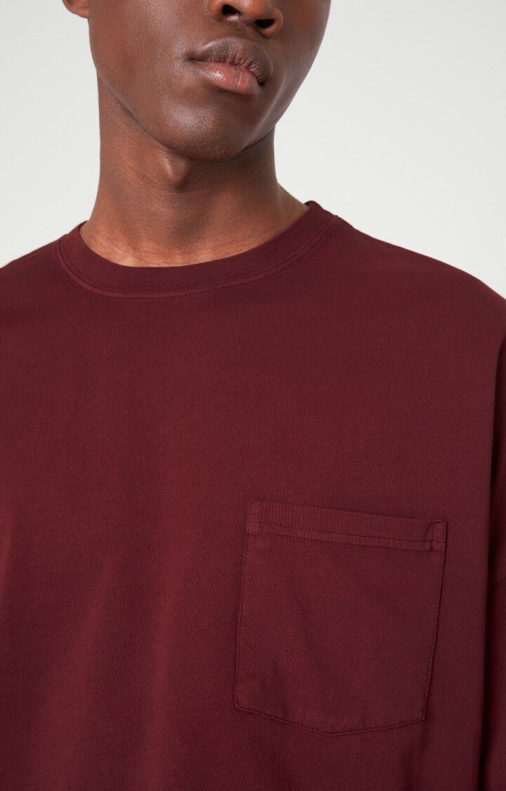 American Vintage T-shirt Homme Fizvalley - MUSCAT VINTAGE Manches Longues Rouge - H21