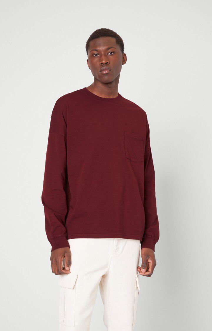 american vintage T-shirt homme Fizvalley - MUSCAT VINTAGE Manches longues Rouge - H21