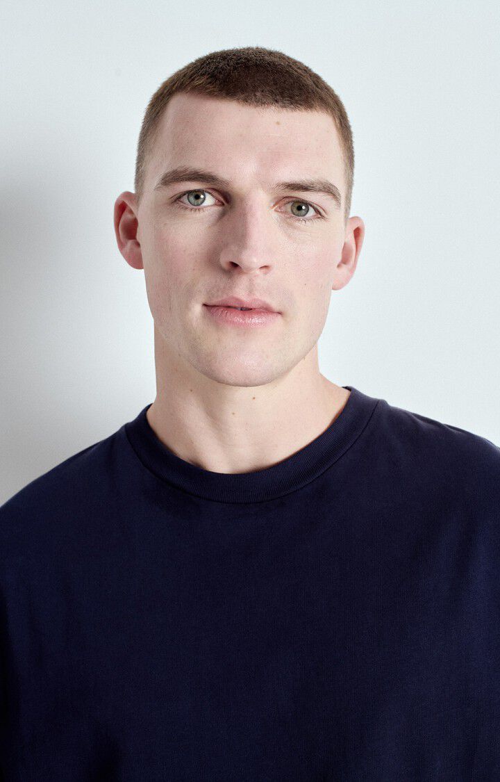 American Vintage T-shirt Homme Fizvalley - NAVY VINTAGE 16 Manches Courtes Bleu - E25