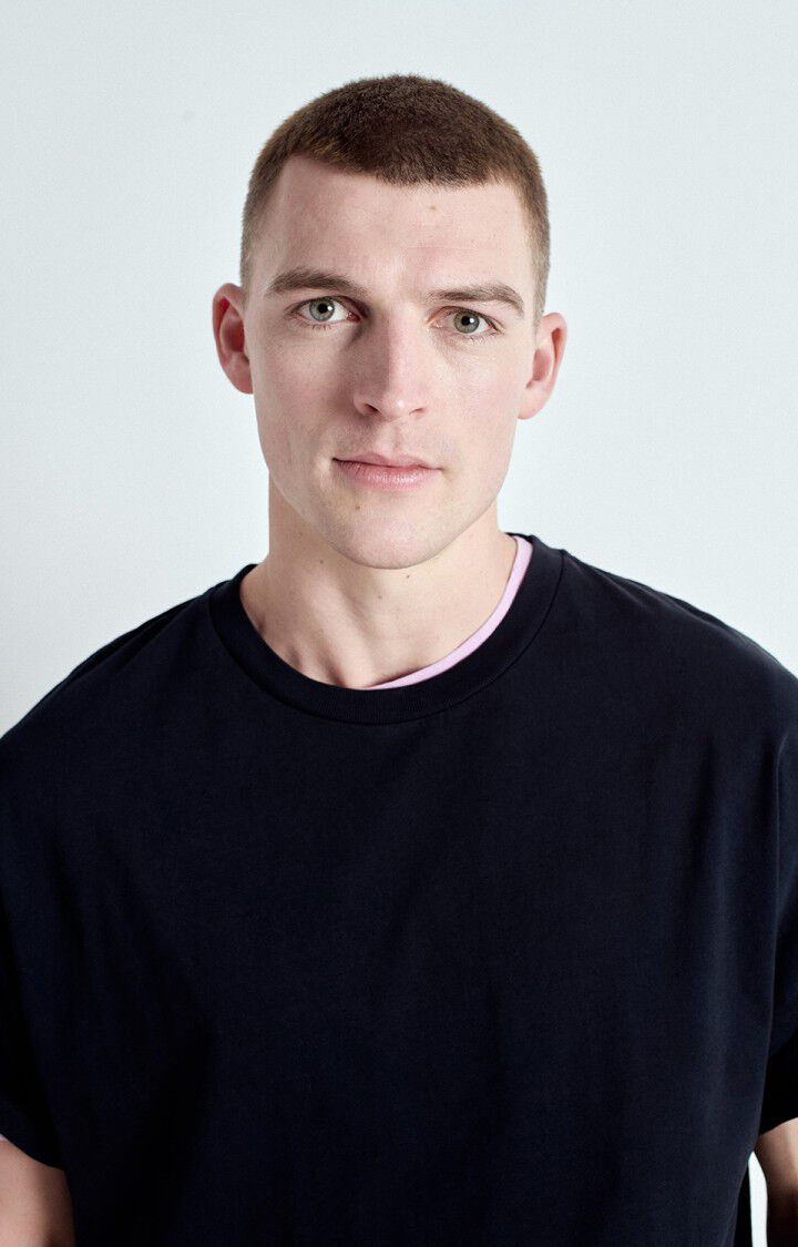 American Vintage T-shirt Homme Fizvalley - NOIR 16 Manches Courtes Noir - E25