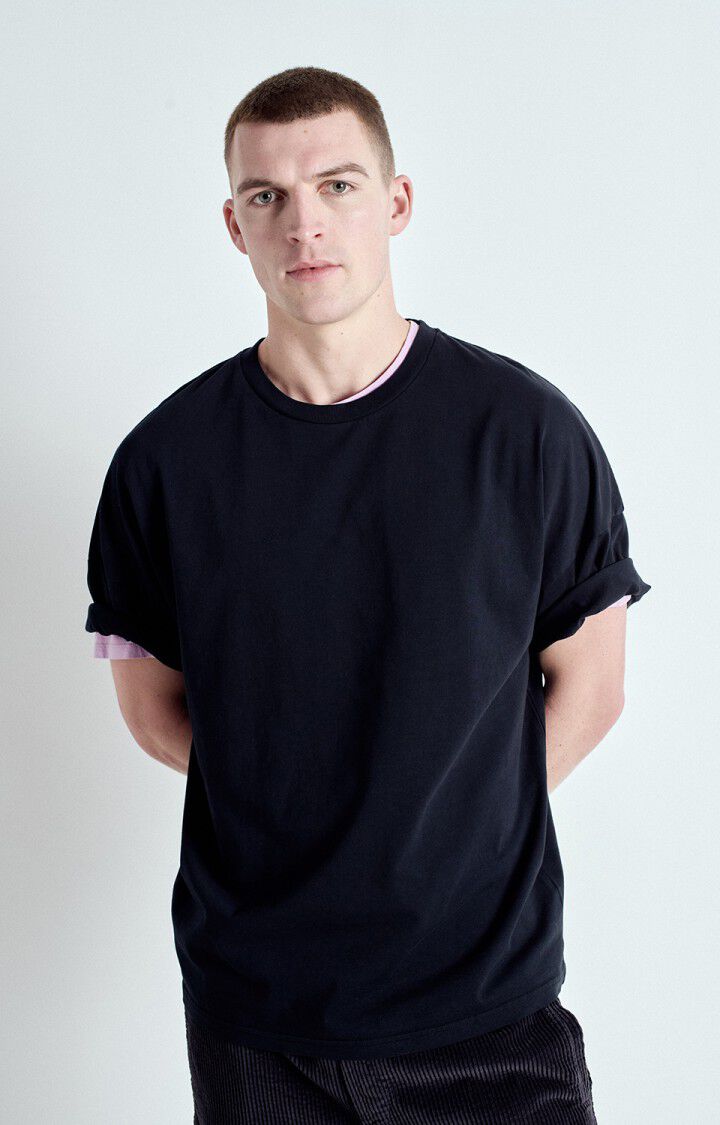 american vintage T-shirt homme Fizvalley - NOIR 16 Manches courtes Noir - E25