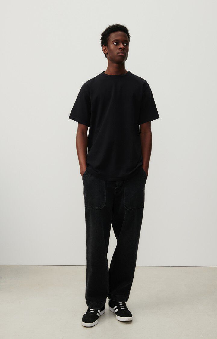 American Vintage T-shirt Homme Fizvalley - NOIR 22 Manches Courtes Noir - E25