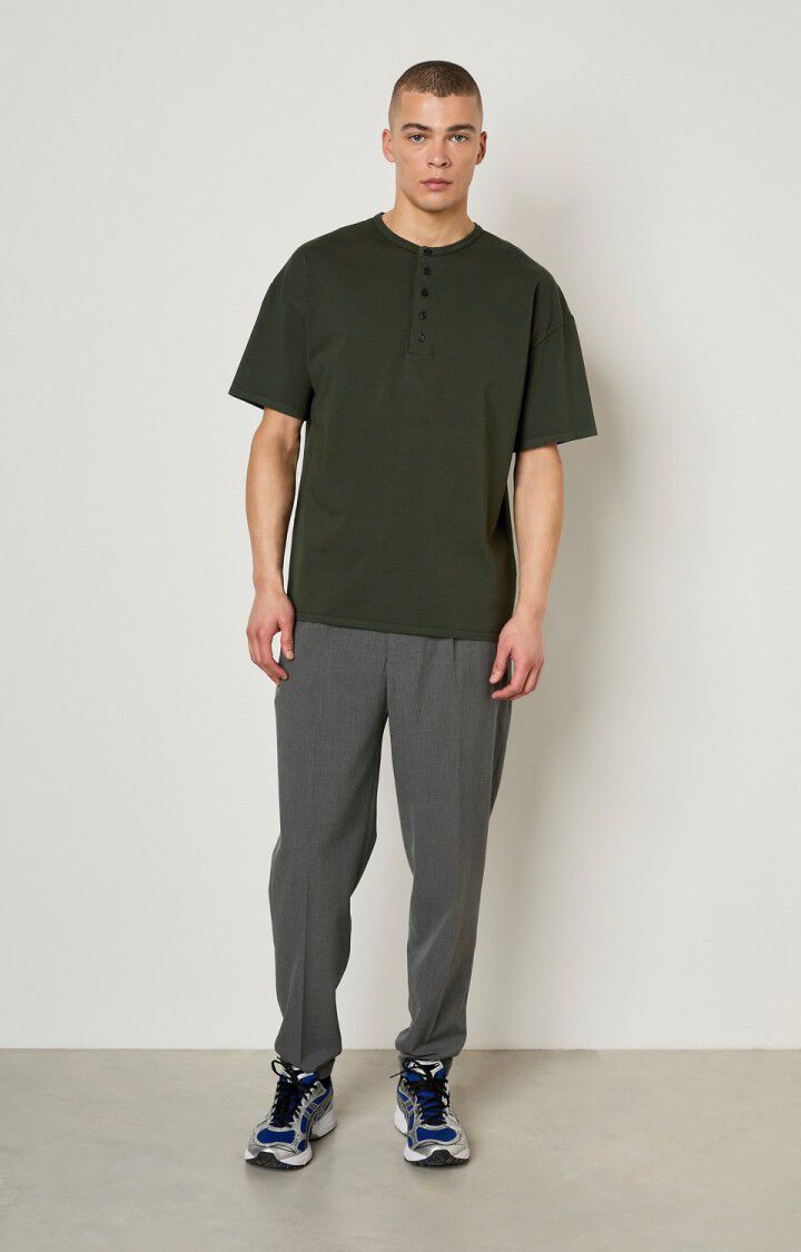 American Vintage T-shirt Homme Fizvalley - PESTO VINTAGE Manches Courtes Vert - E22