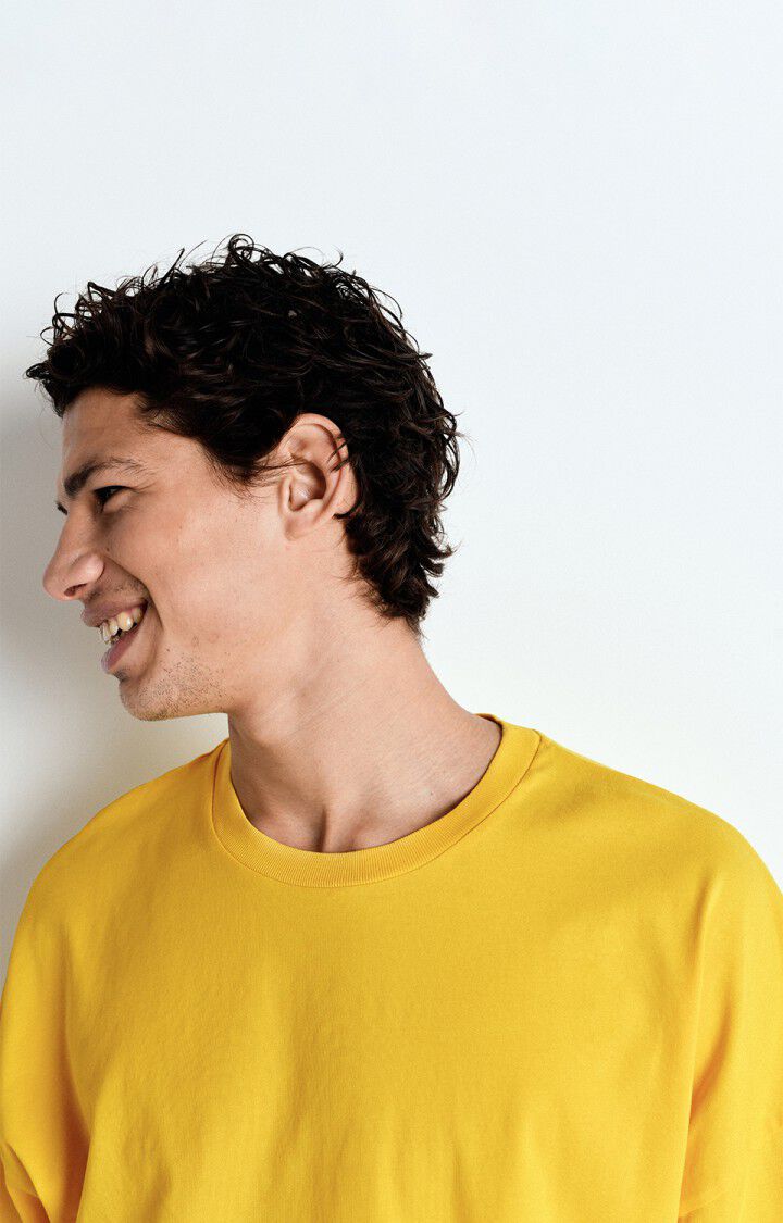 American Vintage T-shirt Homme Fizvalley - POLLEN VINTAGE 16 Manches Courtes Jaune - E25