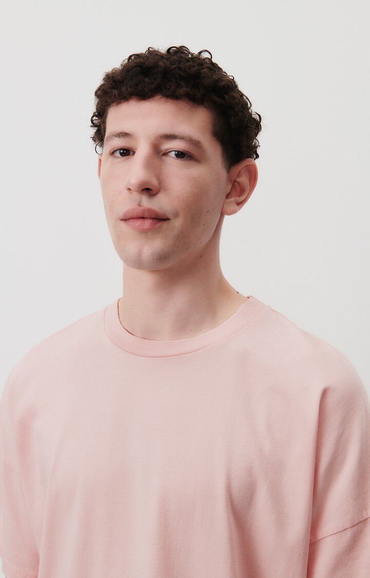 American Vintage T-shirt Homme Fizvalley - POUDRE VINTAGE 16 Manches Courtes Rose - E24