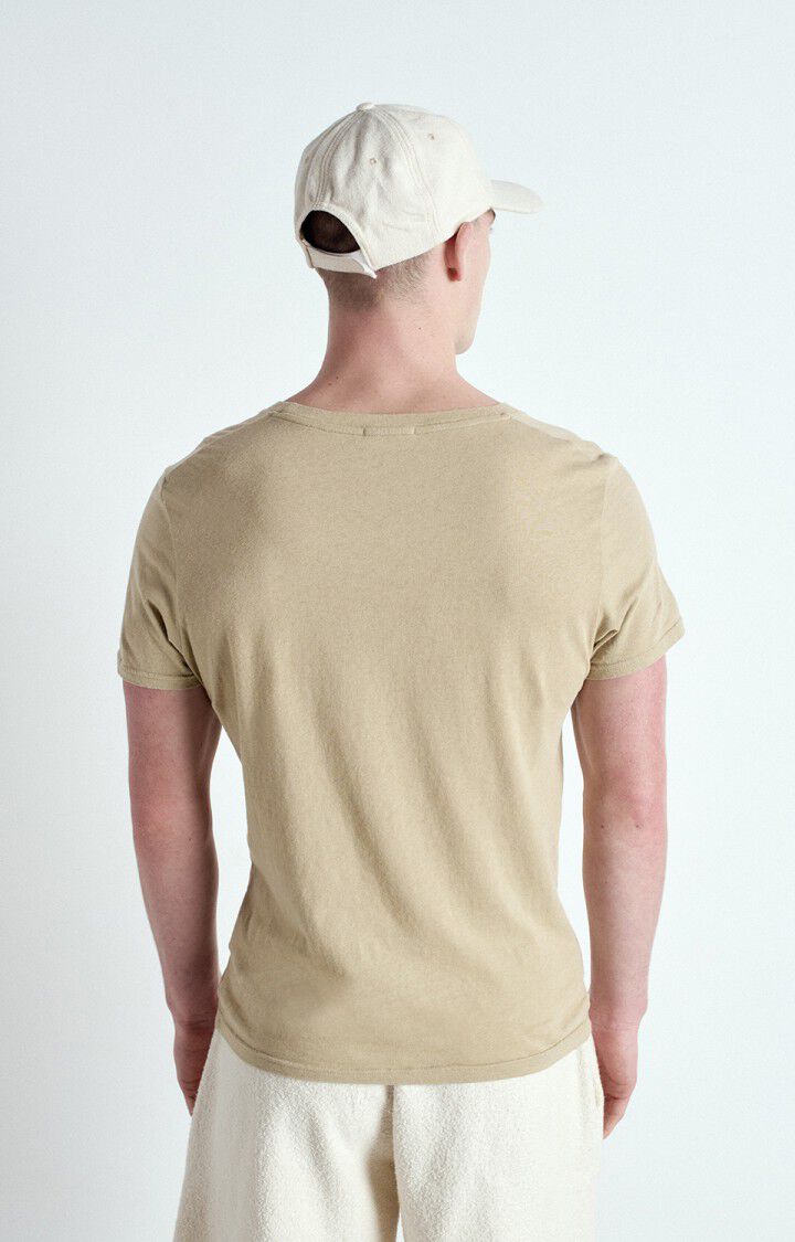American Vintage T-shirt Homme Gamipy - AVOINE 21 Manches Courtes Beige - E25