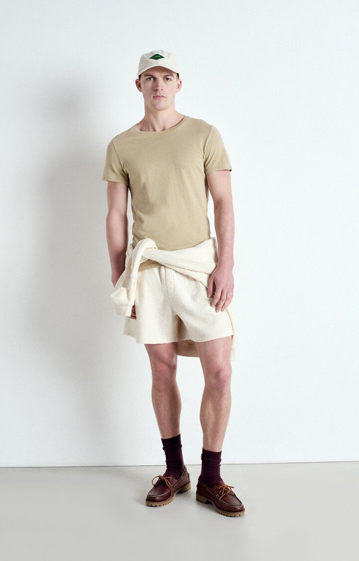 American Vintage T-shirt Homme Gamipy - AVOINE 21 Manches Courtes Beige - E25