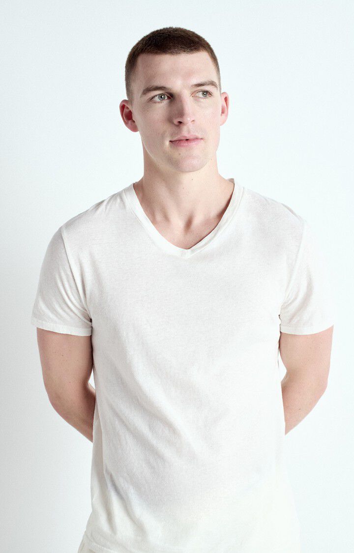 american vintage T-shirt homme Gamipy - BLANC 21 Manches courtes Blanc - E25