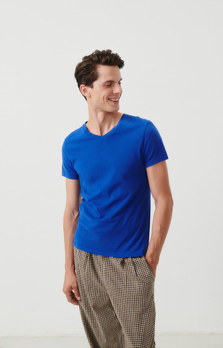 american vintage T-shirt homme Gamipy - BLEU ROYAL 21 Manches courtes Bleu - H23